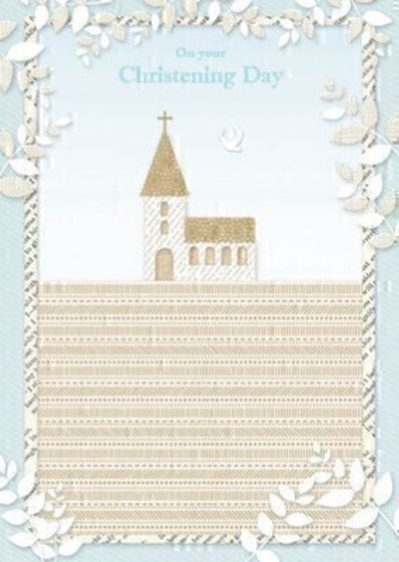 Church Scene On Your Christening Day Card by Paper Rose